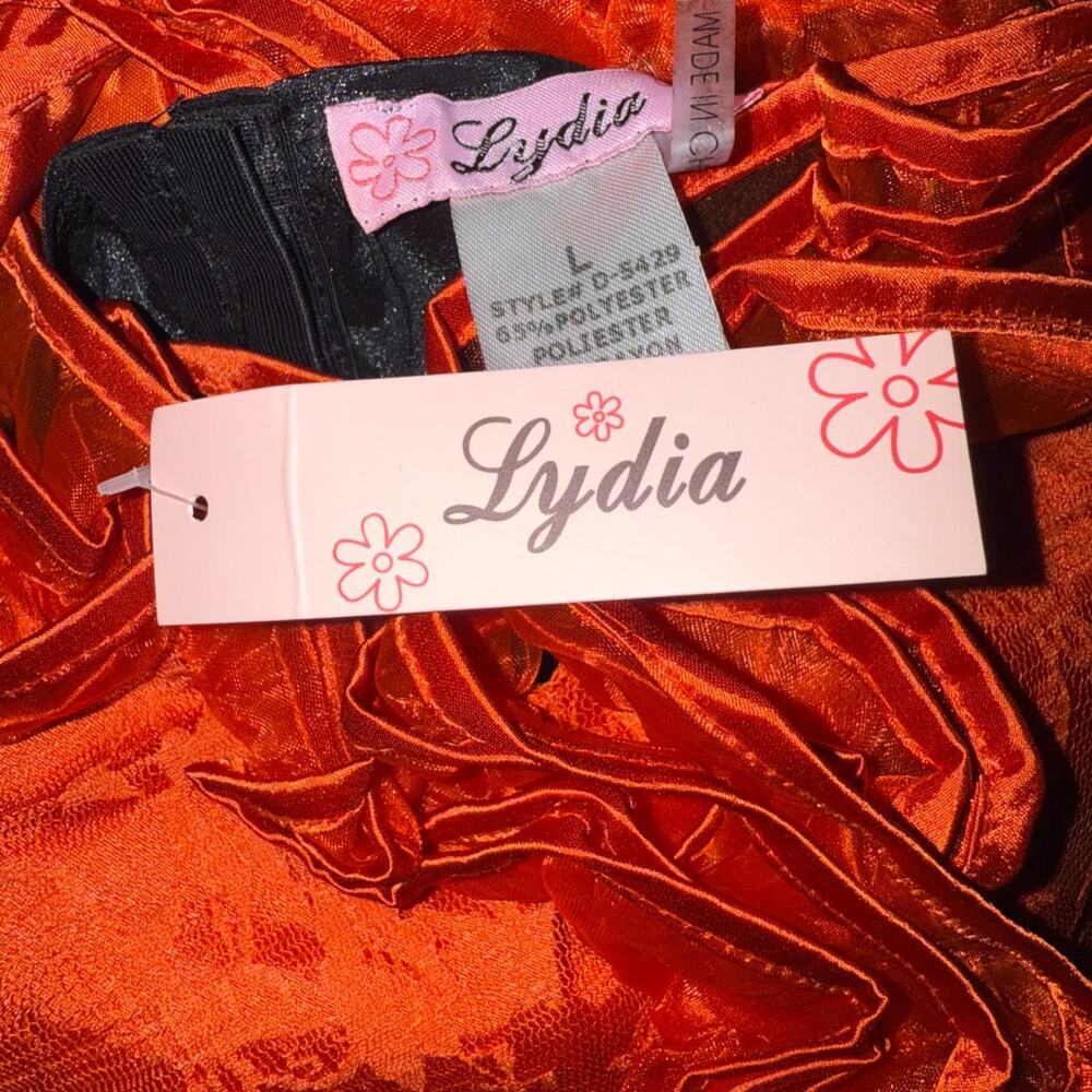 Orange and Black Ruffled Top - Picture 5 of 5
